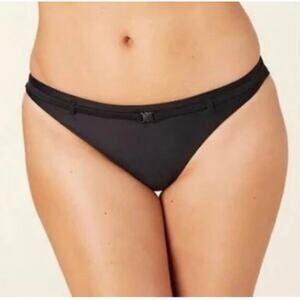 Andie Swim The Riviera Bikini Bottom Medium Black Belt with Buckle NEW